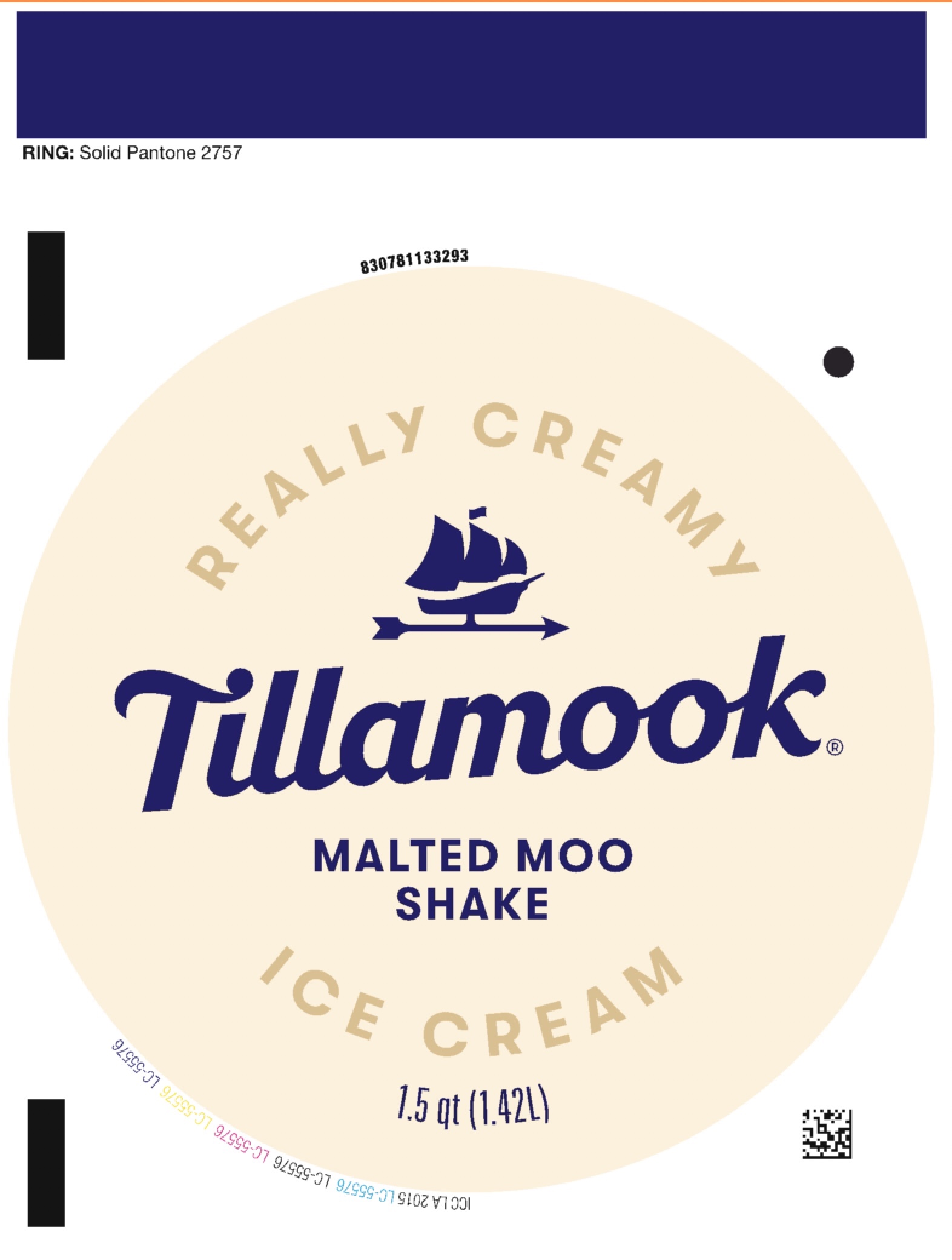 Tillamook Malted Moo Shake 48 oz LID V2 - Packaging – Food Contact ...