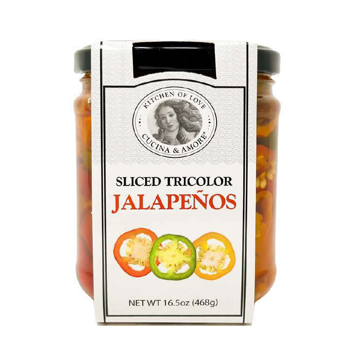 CUCINA & AMORE Sliced Tri-Color Jalapenos 6/14.5oz product image