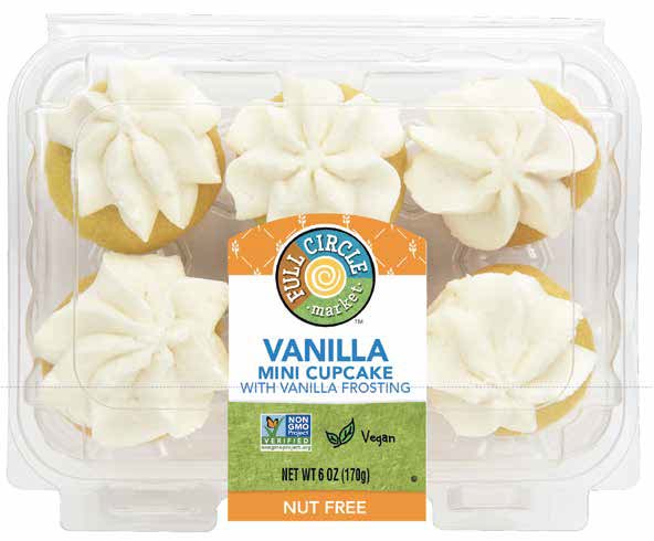 MINI CUPCAKES VAN W VANILLA FROSTING 6CT - FULL CIRCLE MARKET product image