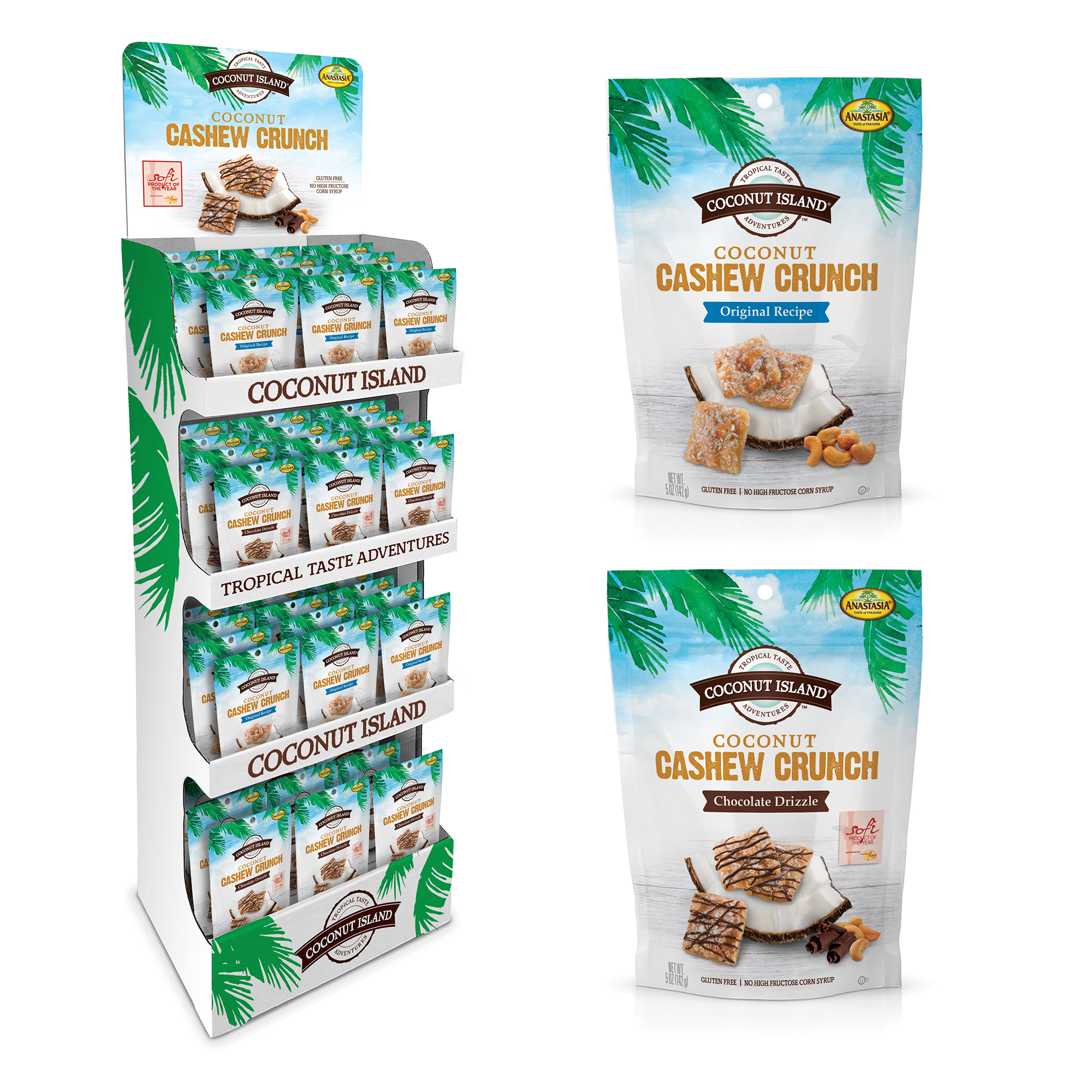 Coconut Cashew Crunch Mixed Display Shipper, Original & Chocolate Drizzle product image