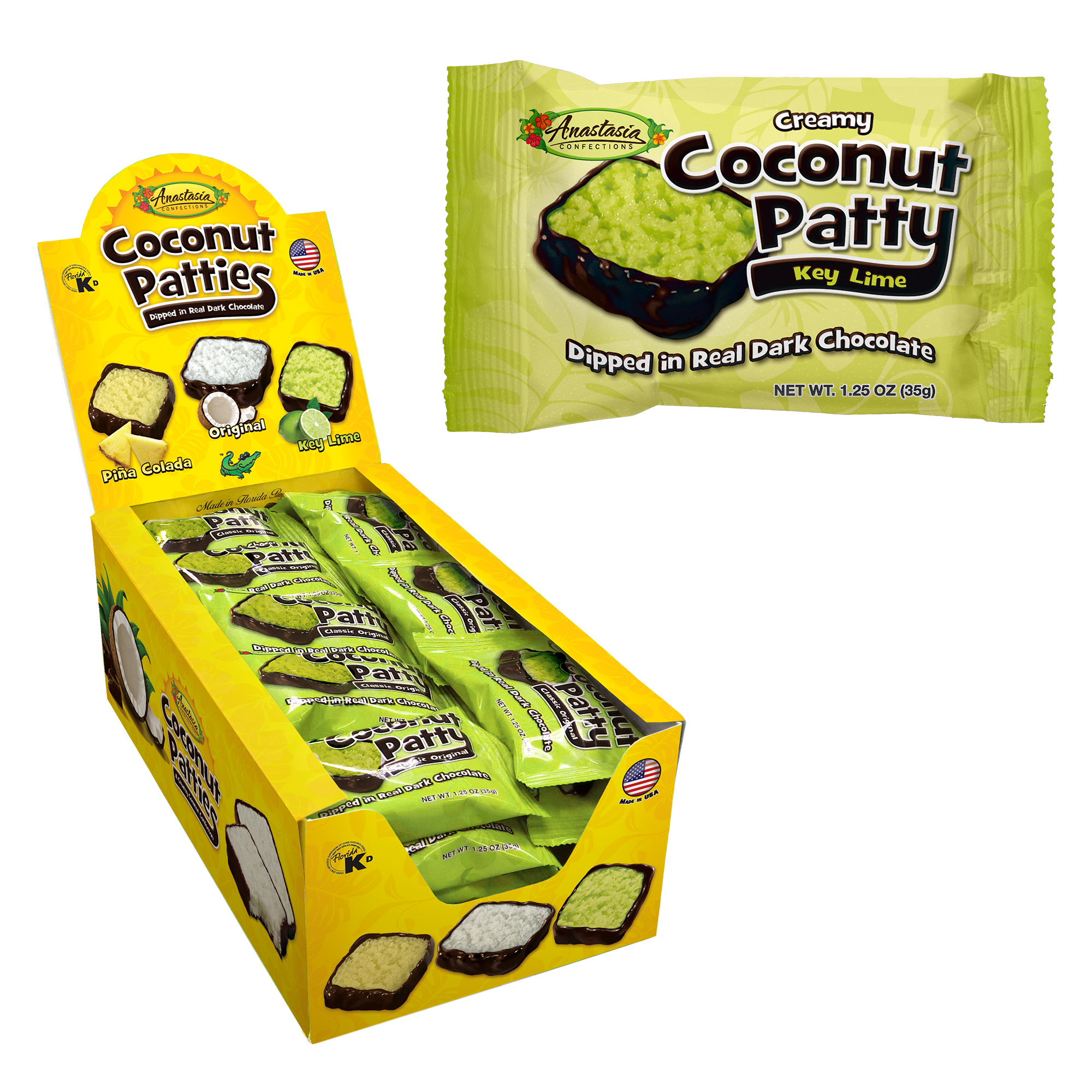 1.25 oz. 1-Pc Coconut Patties, Key Lime, Counter Display product image