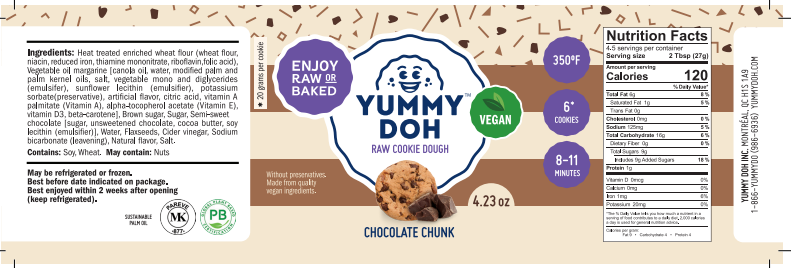 Chocolate chunk cookie dough 4.23 oz. x 24 product image