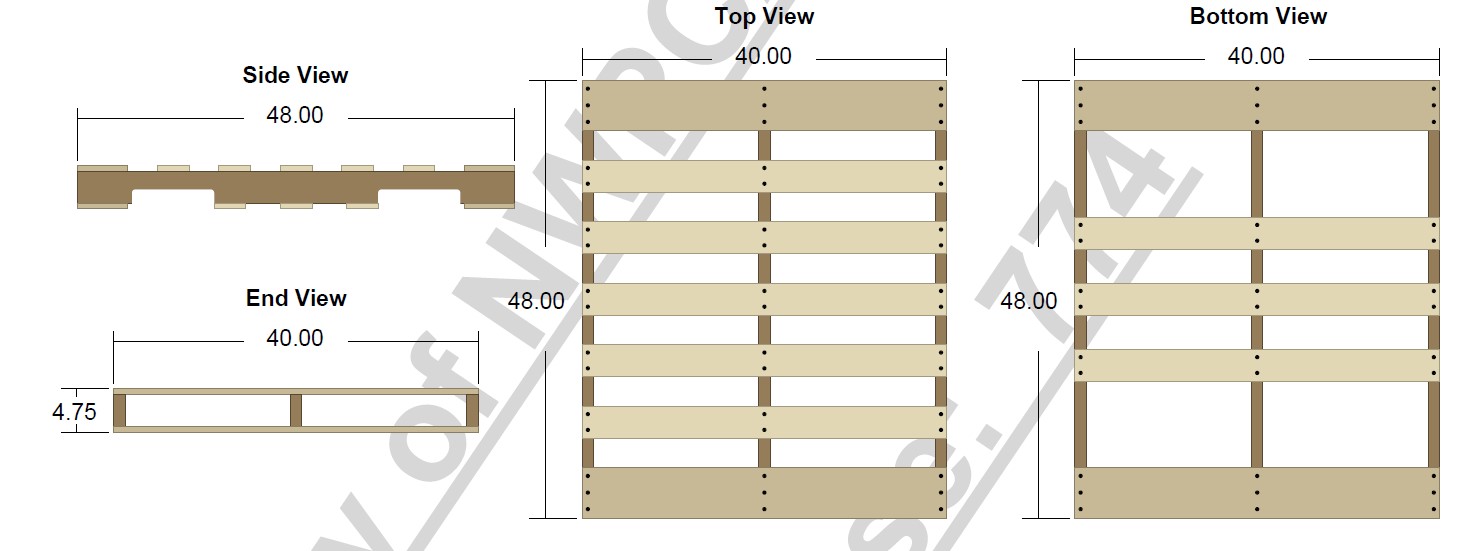 PALETTE HYBRIDE 48X40 - 4 VOIES - HEAT TREATED product image