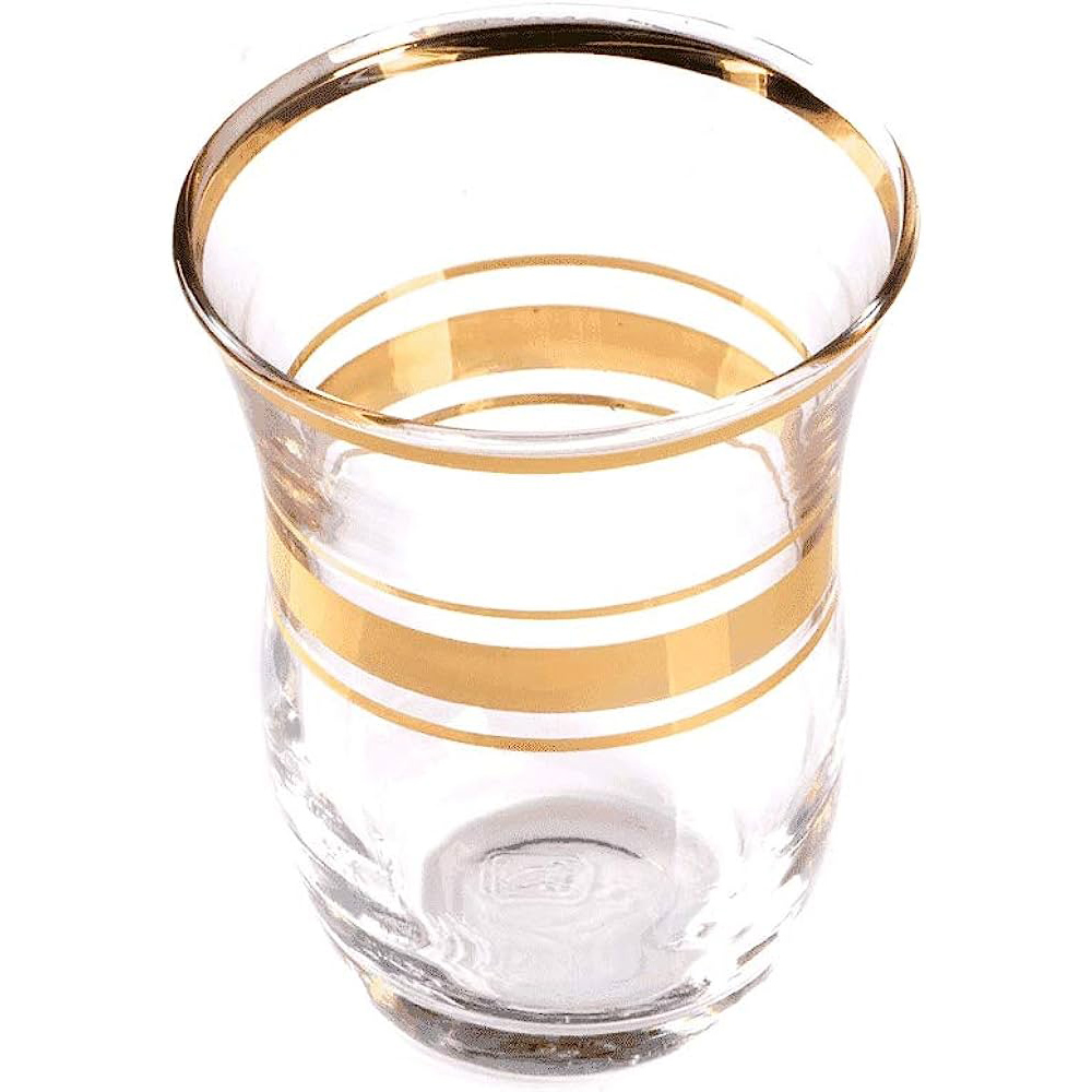 42191-G - PASABAHCE TEA GLASS GOLDEN TRIM 100 cc (3.4 oz) 6 Pcs Set (72 in Box) product image