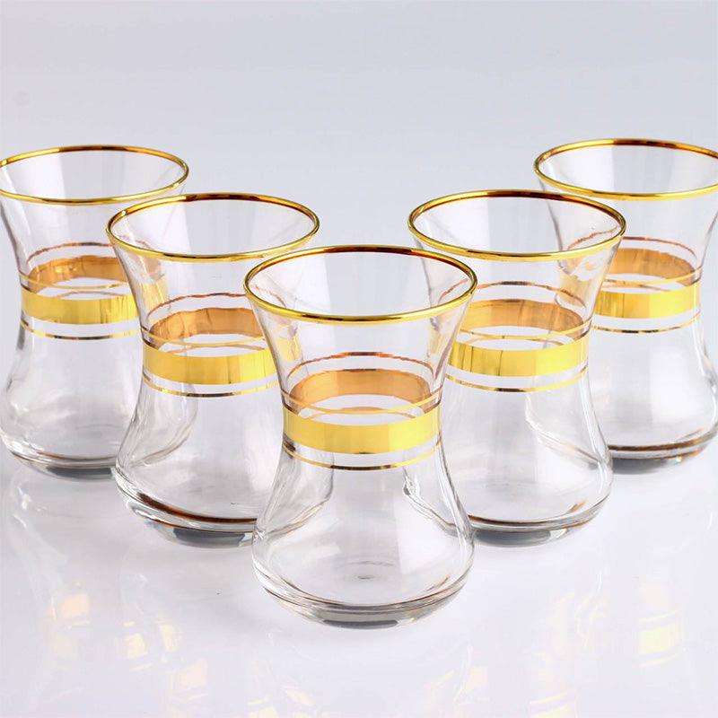 62511-G - PASABAHCE TEA GLASS AIDA GOLD TRIM 160 cc (5.4 oz) (bx=6 ea, ct=12 bx) 72 pcs product image