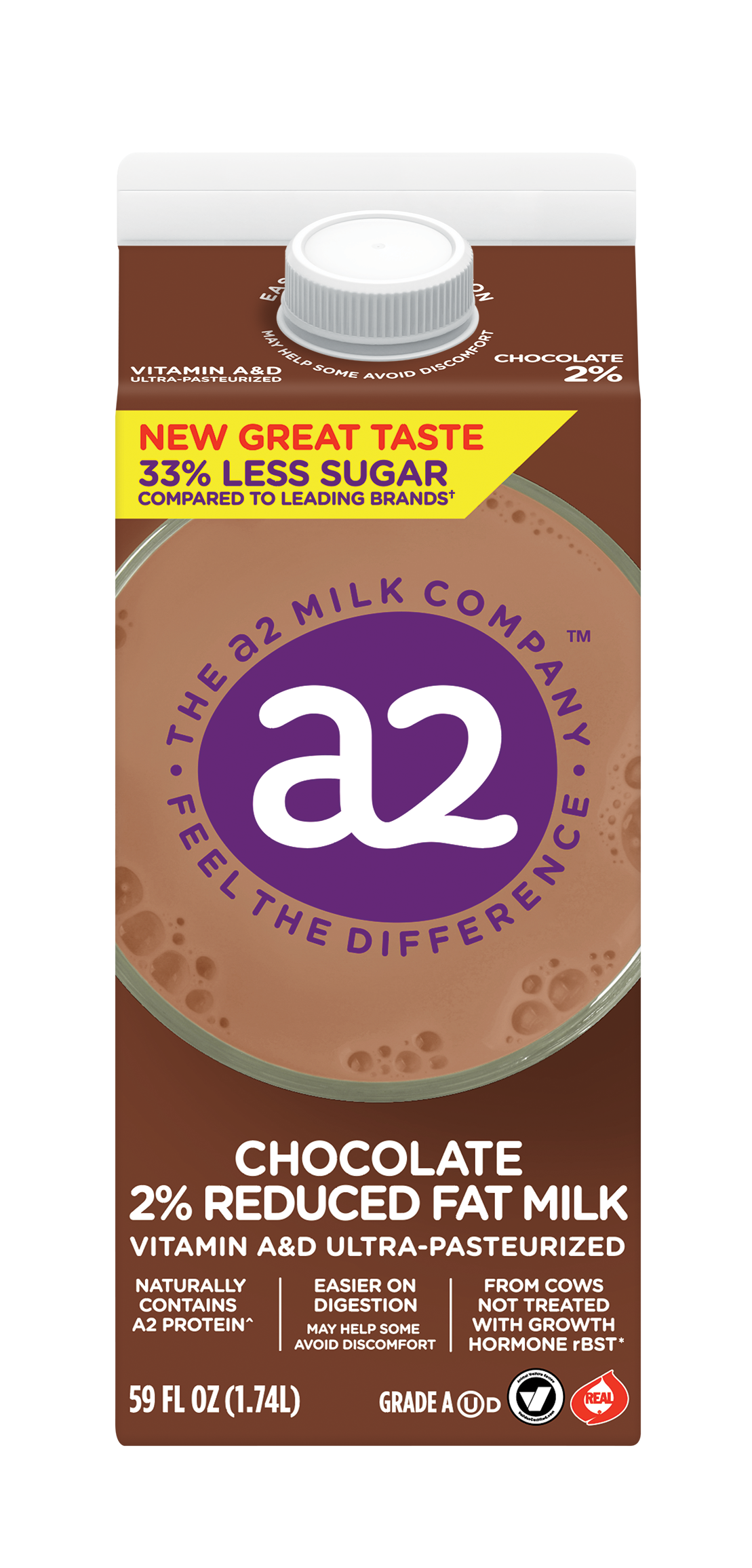 a2 Milk 2% reduced fat chocolate milk 59oz product image