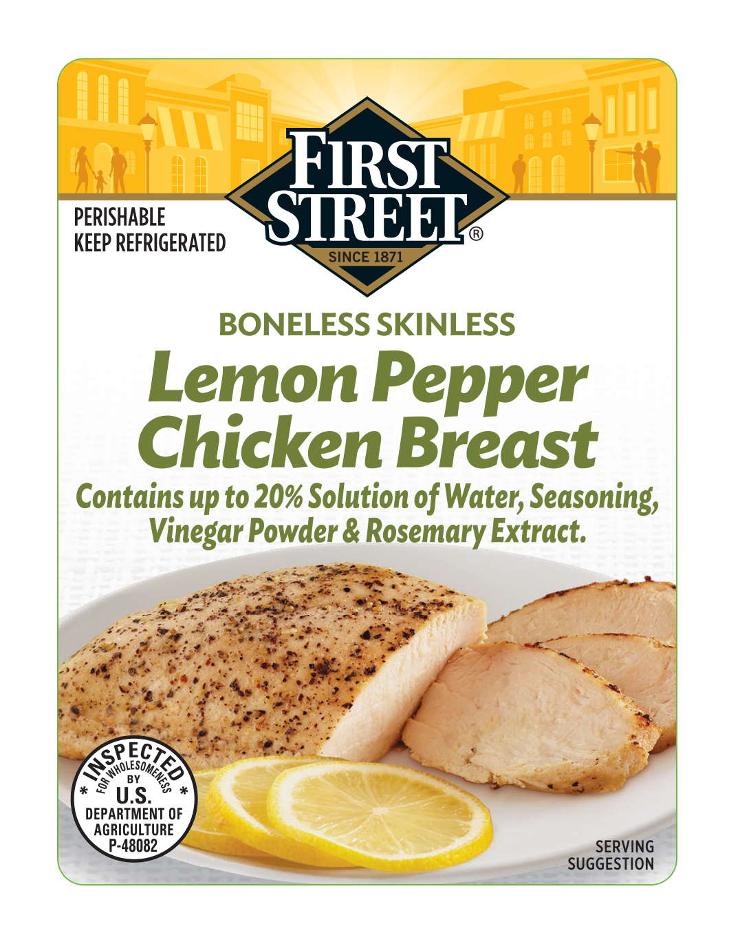 First Street Boneless Skinless Chicken Breast Lemon Pepper product image