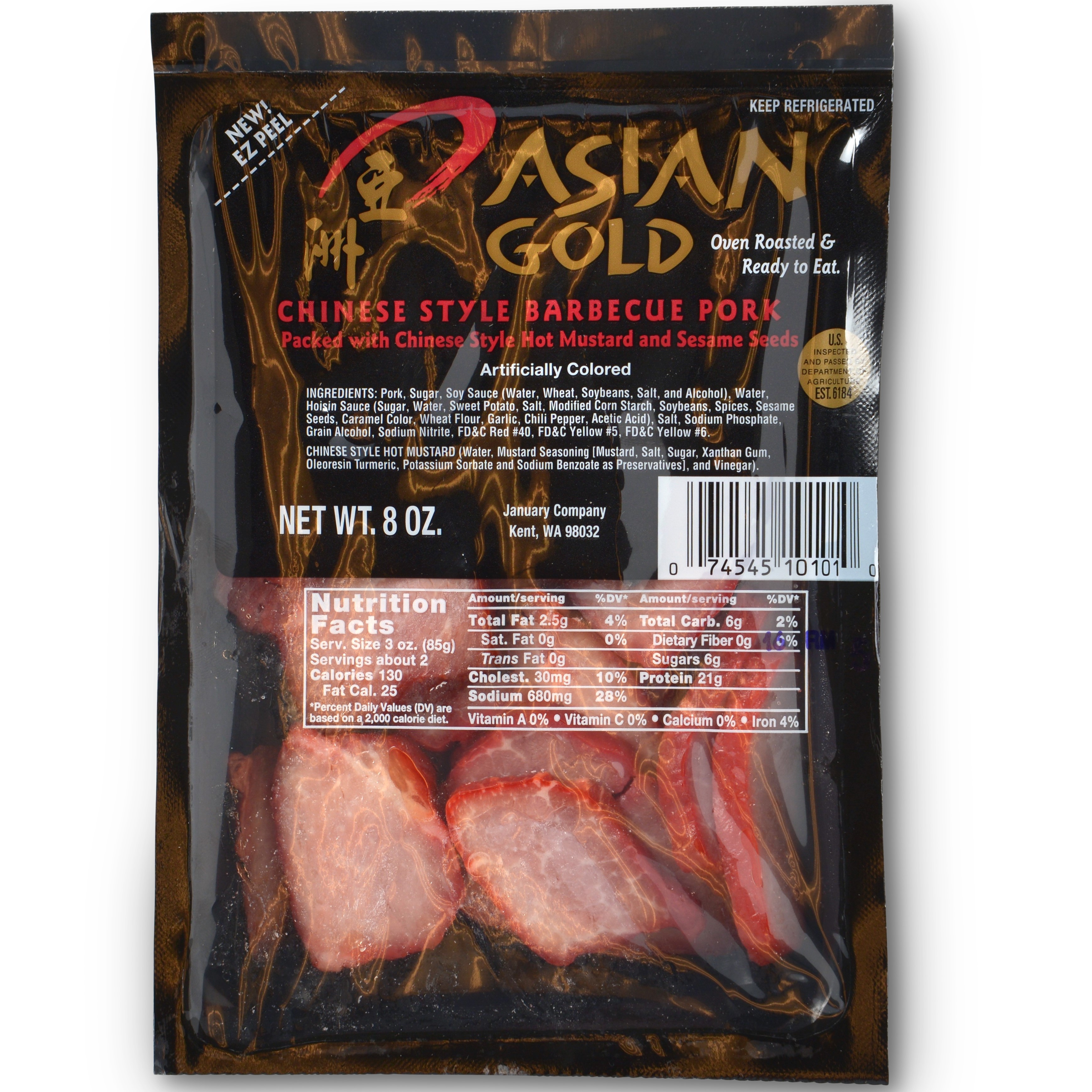 Asian Gold BBQ Pork with Mustard & Sesame 20 / 8OZ Retail Pack Sliced product image