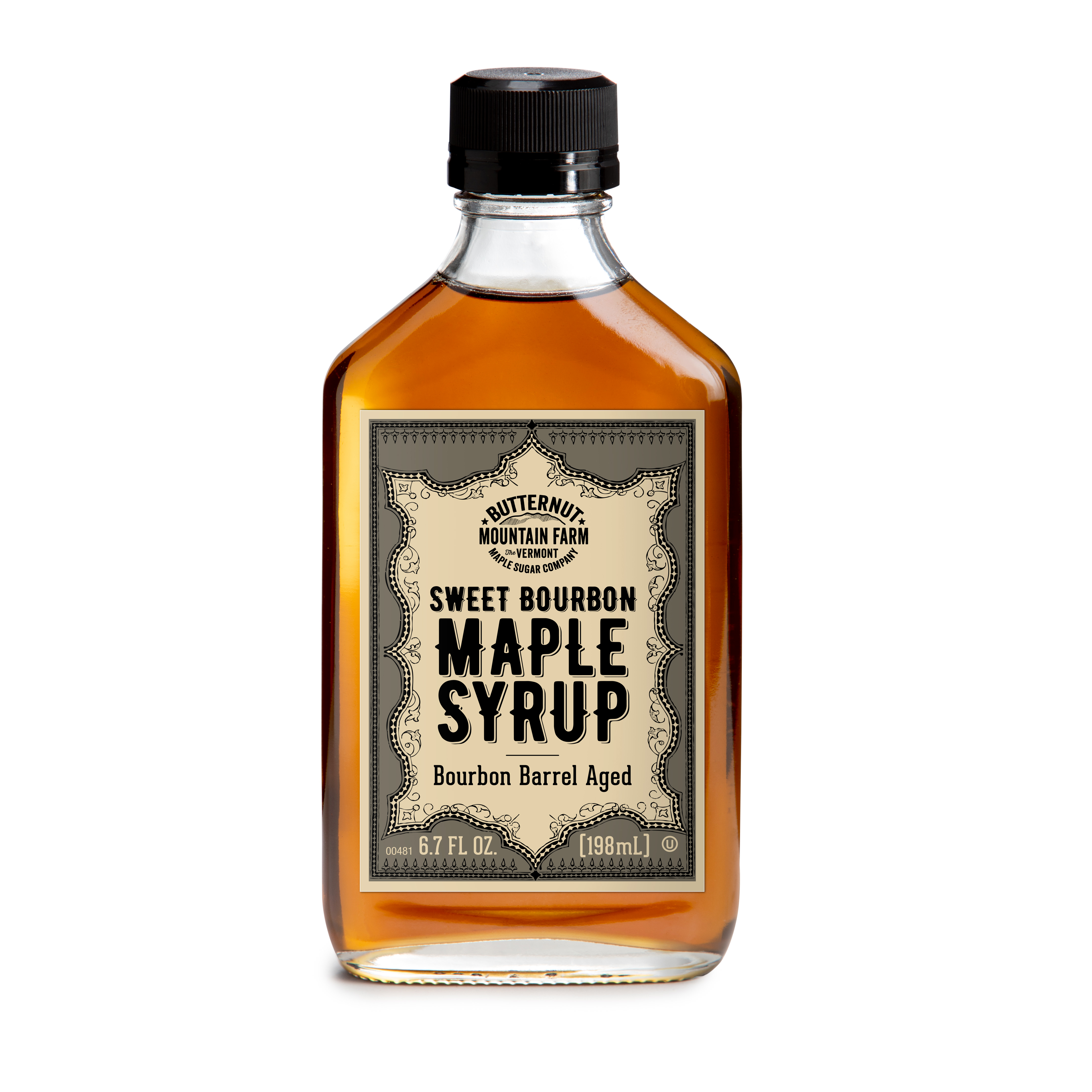Bourbon Barrel Aged Maple Syrup 6.7 Oz Glass Flask product image