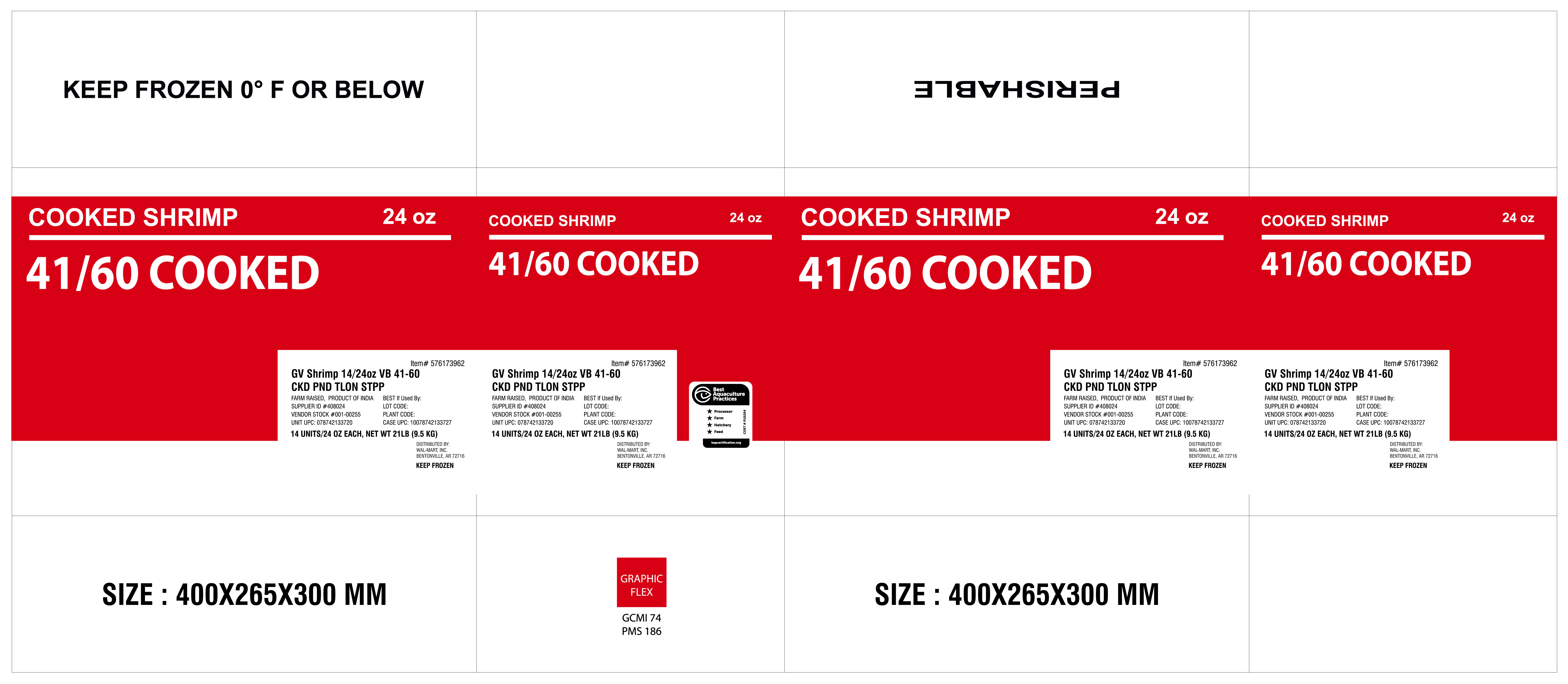 GV Shrimp 14/24oz Bag 41-60 Ckd VB product image