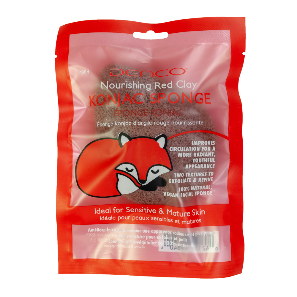 Denco Nourishing Red Clay Konjac Sponge product image