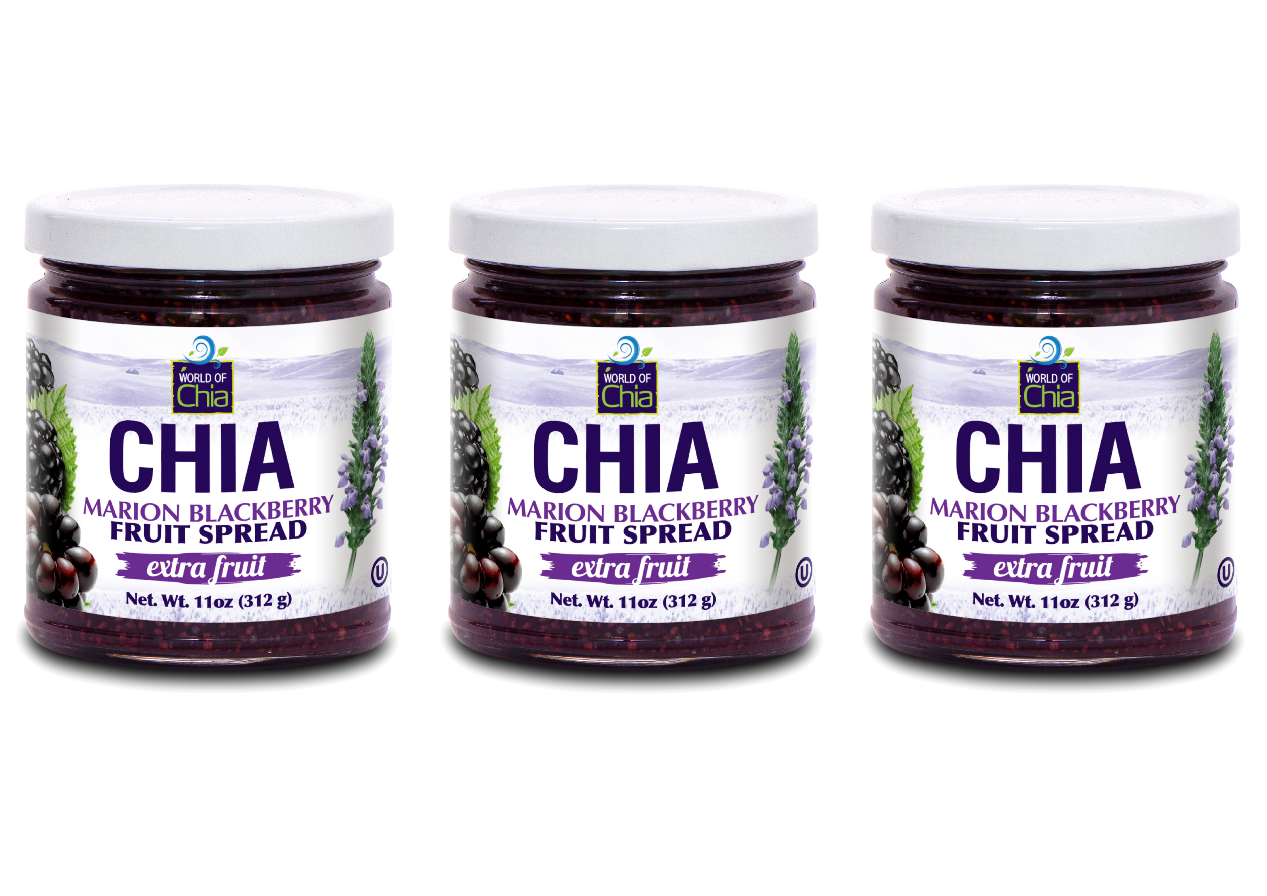 Set of 3 11 Oz Chia Marionberry Fruit Spread Extra Fruit product image