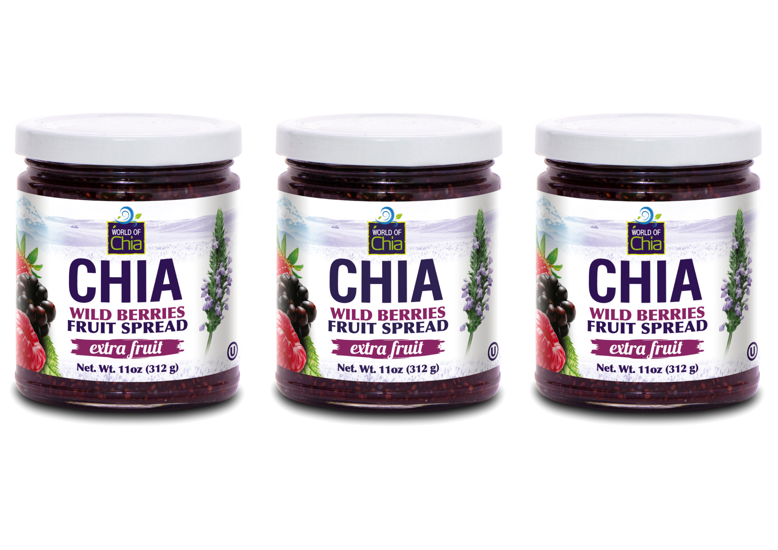 Set of 3 11 Oz Chia Wildberry Fruit Spread Extra Fruit product image