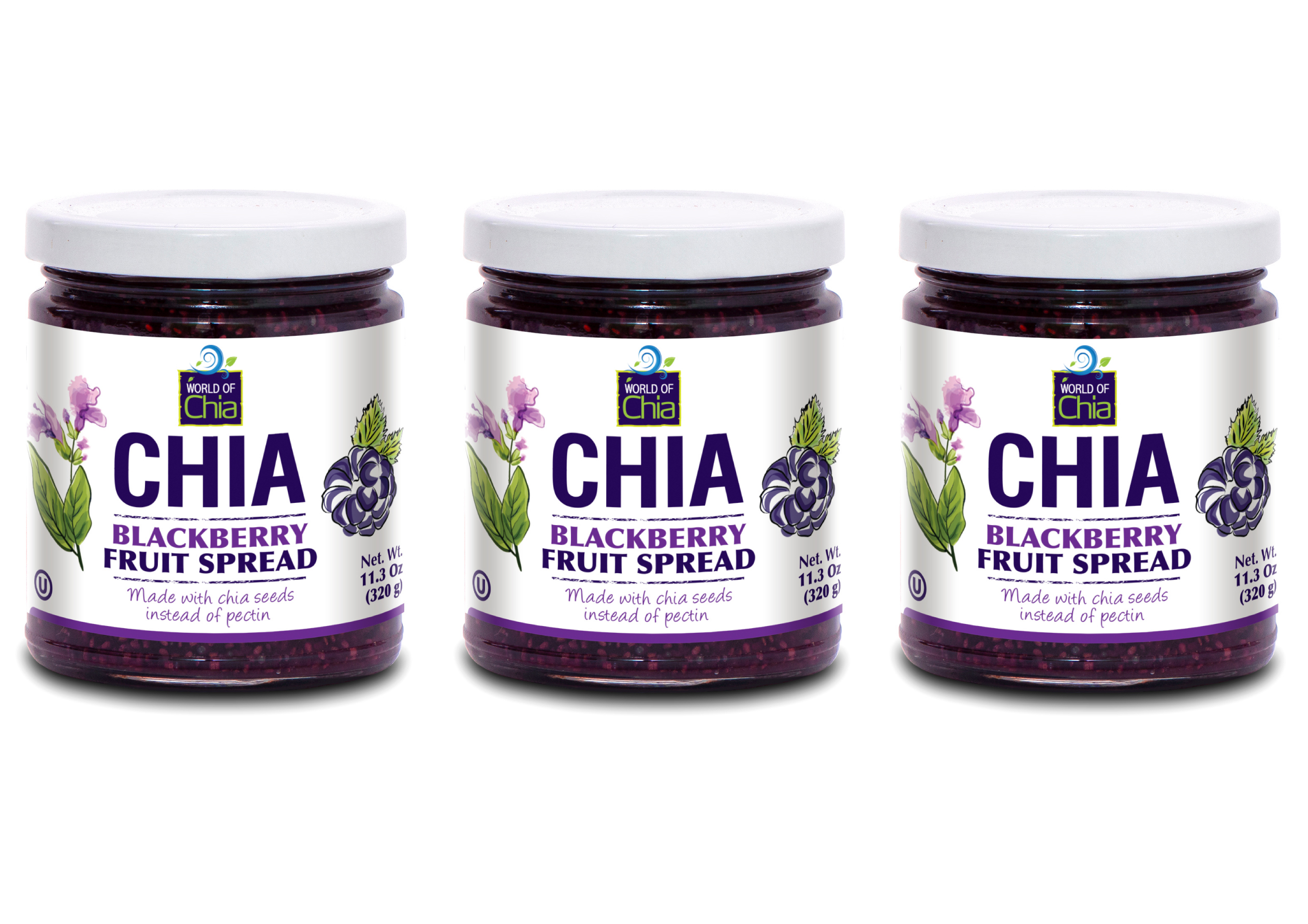 Set of 3 11.3 Oz Chia Blackberry Fruit Spread Standard product image