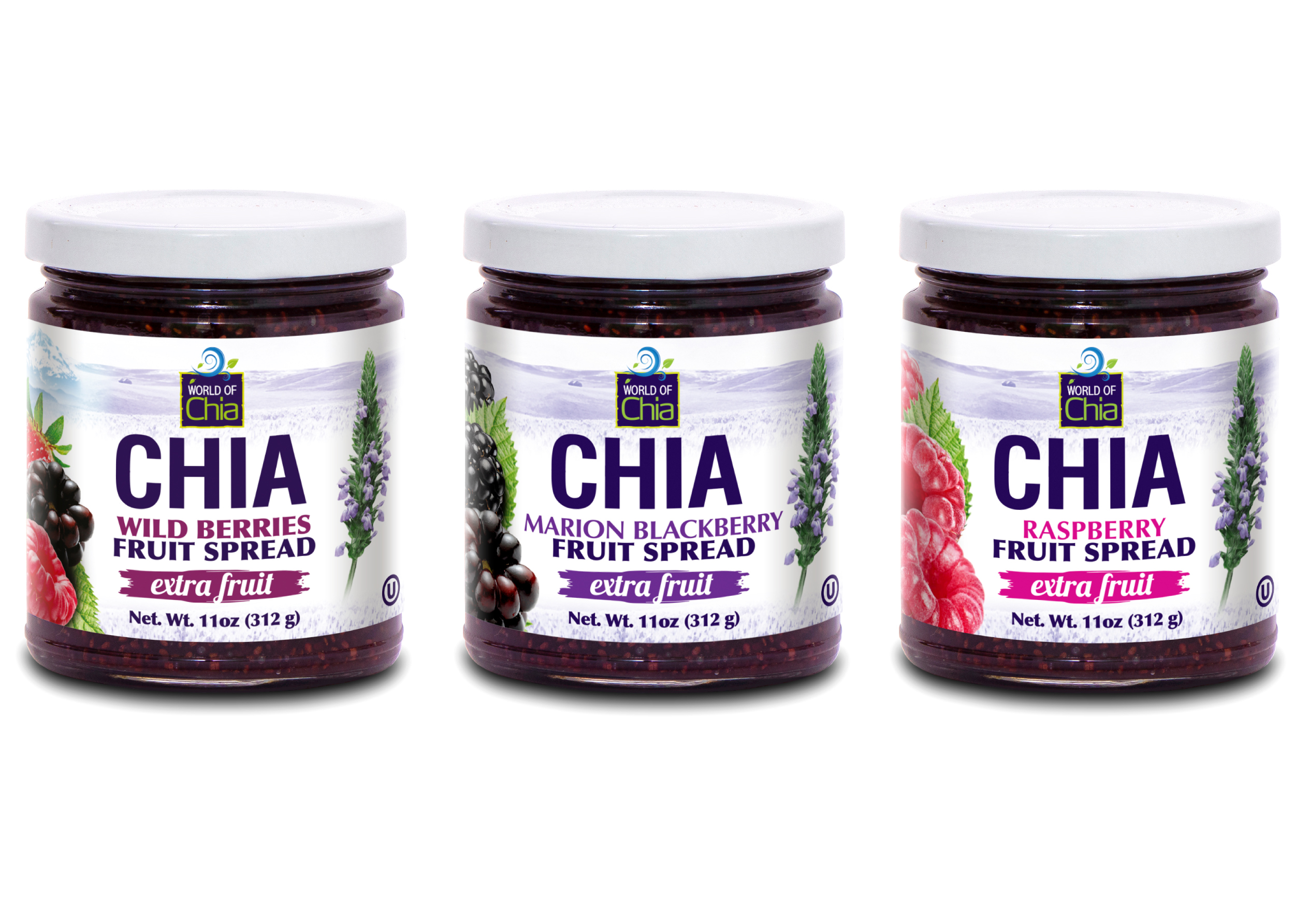 Set of 3 Chia Frt Spread 11 Oz each Xtra (Marionberry, Raspberry, Wildberry) product image