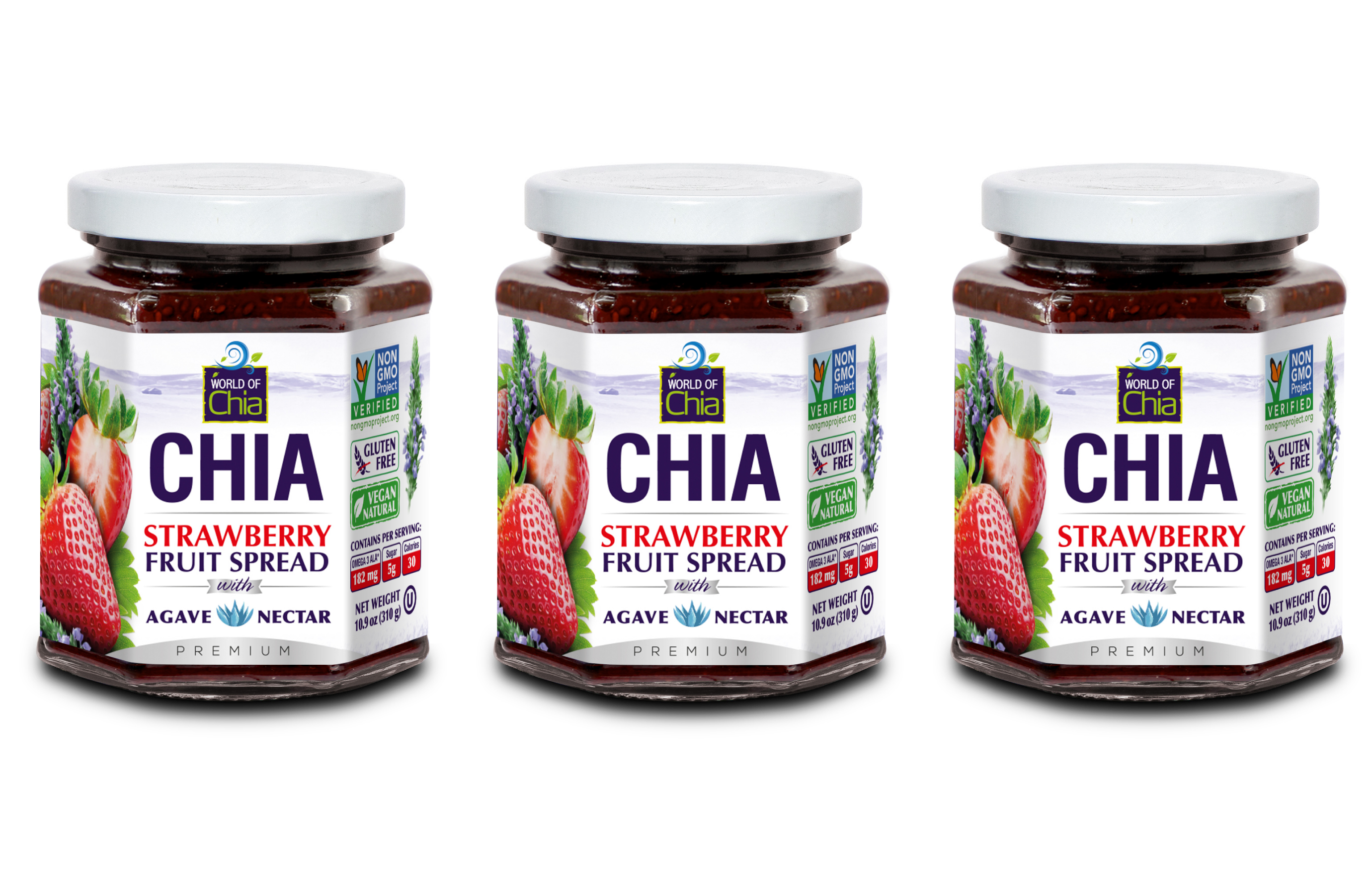 Set of 3 10.9 Oz Chia Strawberry Fruit Spread Premium product image