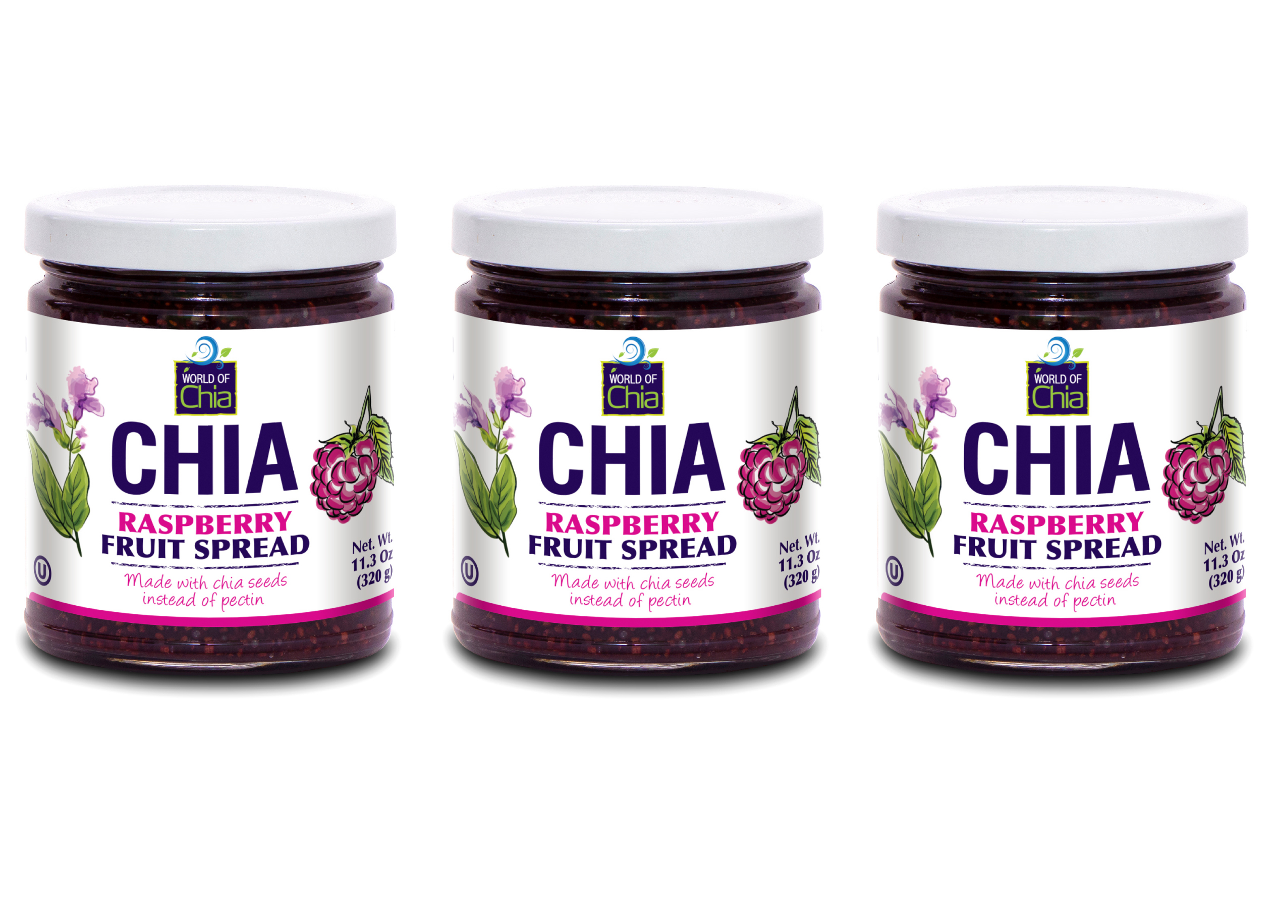 Set of 3 11.3 Oz Chia Raspberry Fruit Spread Standard product image