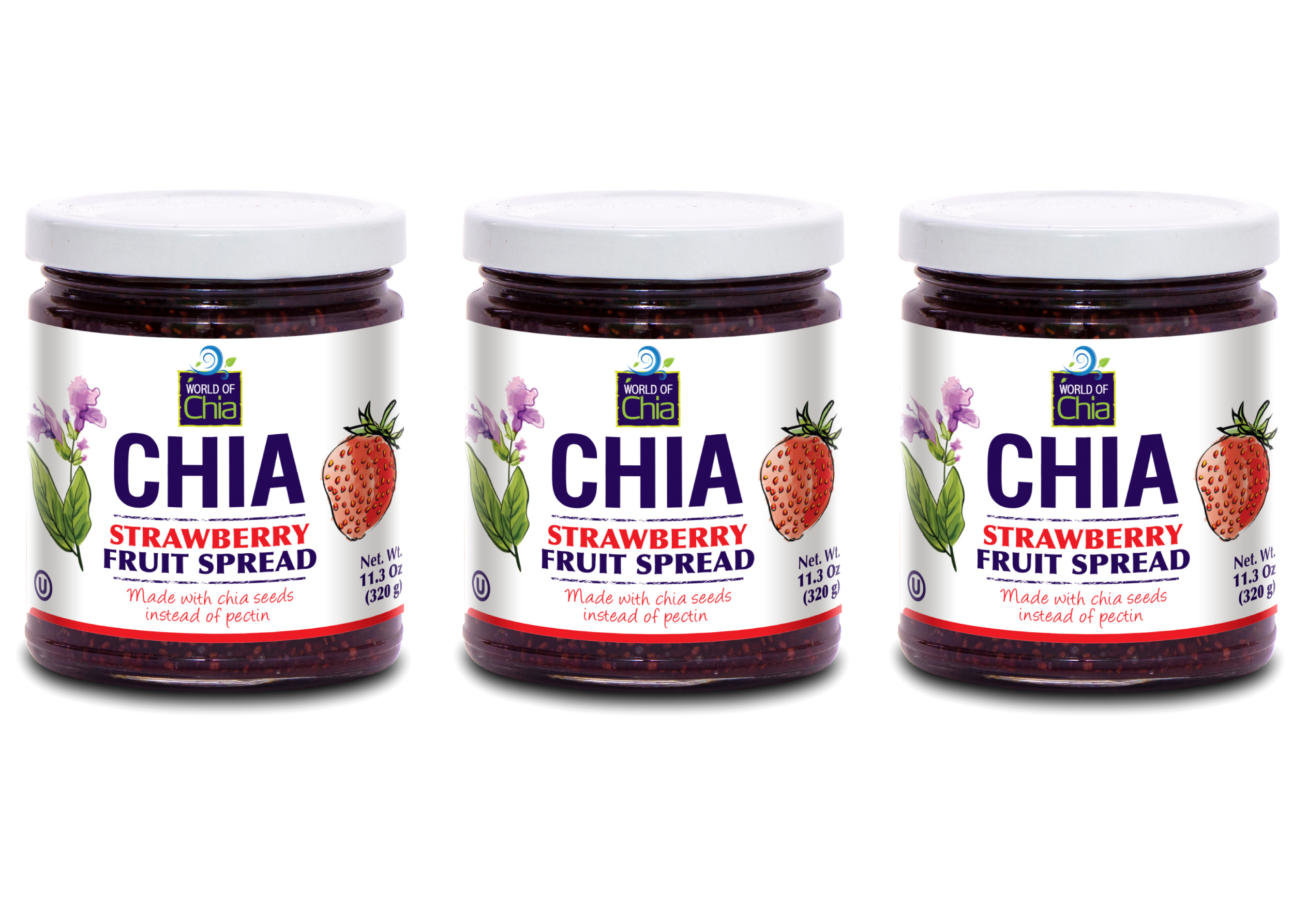 Set of 3 11.3 Oz Chia Strawberry Fruit Spread Standard product image