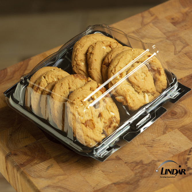01327 APET SIMPLY SECURE 14 OUNCE 12 CT COOKIE BLK/CLR HINGED CONTAINER (01308) product image