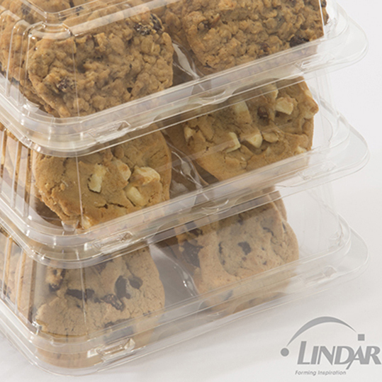0210 PLA 10 CT DOUBLE ROW COOKIE HINGED CONTAINER W/NATUREWORKS LABEL product image