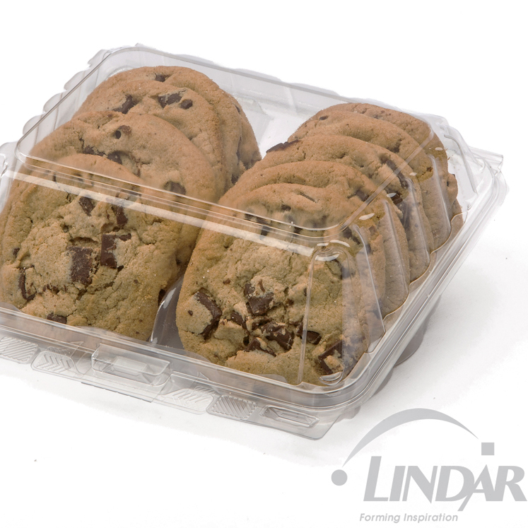 01140 RPET SIMPLY SECURE 12 CT COOKIE CLEAR HINGED CONTAINER product image