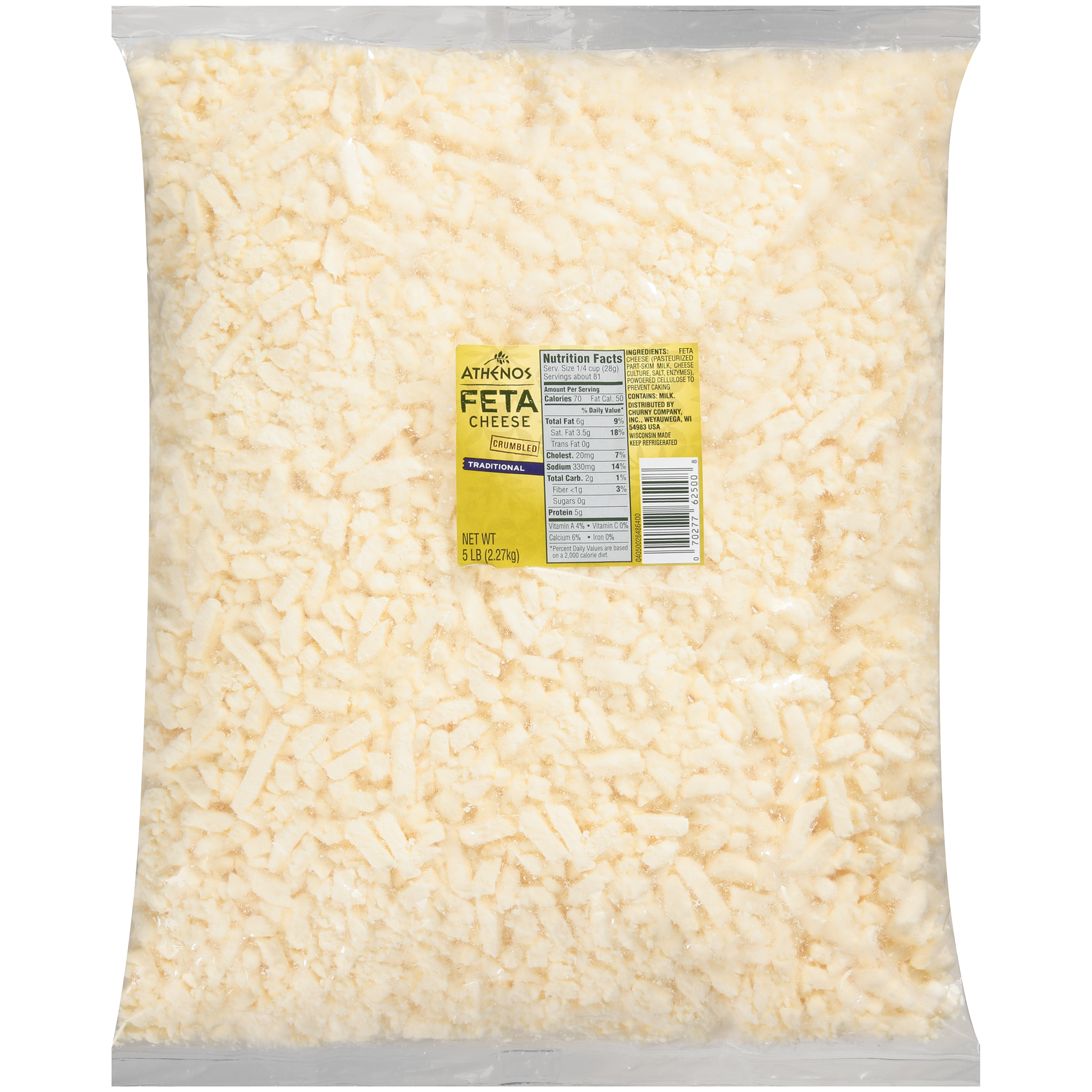 Athenos Traditional Crumbled Feta Cheese 2/5lb product image