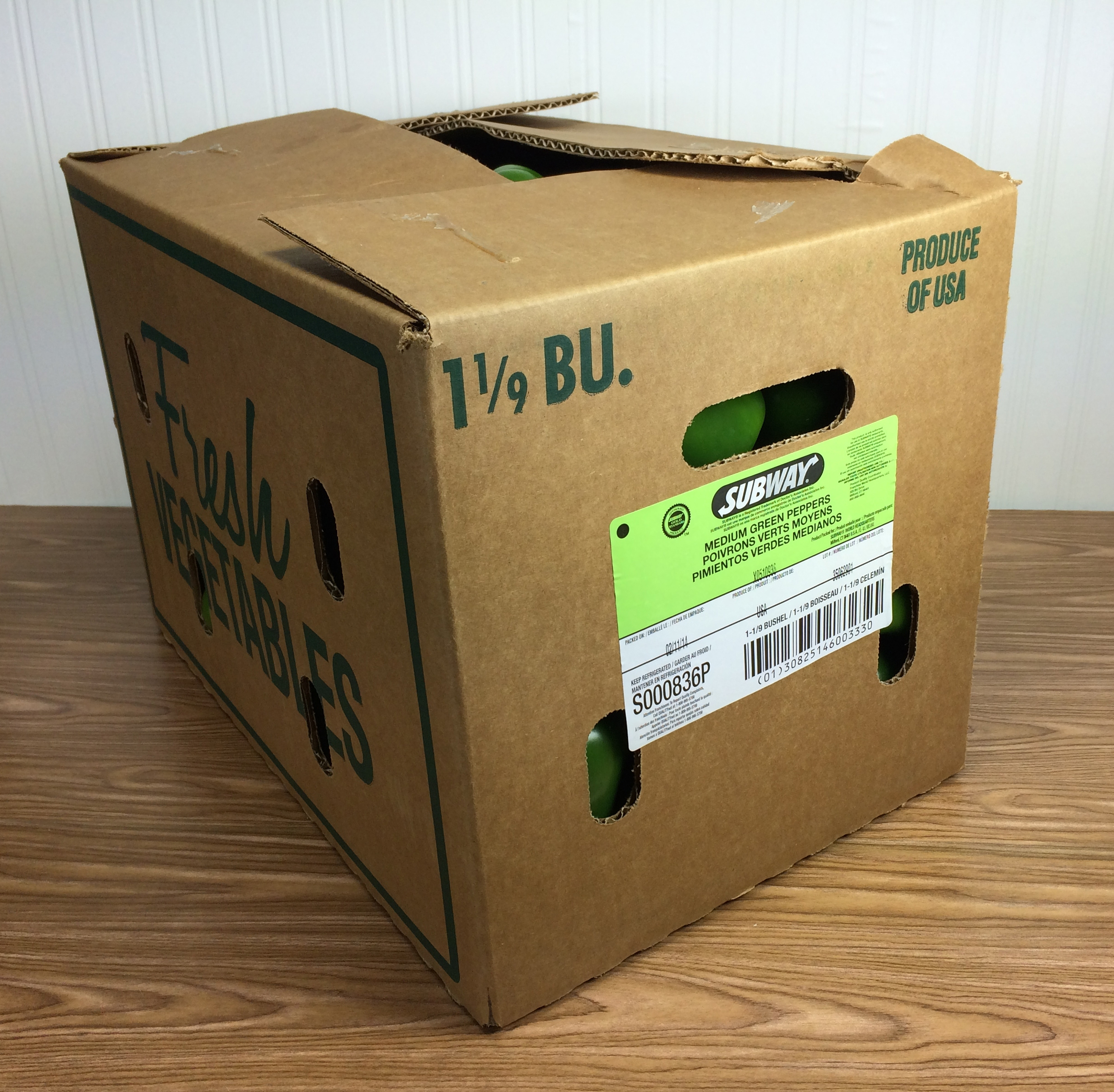 Produce, Peppers, Green, Bell, Whole, 1/1.11bsh (US/CN) product image