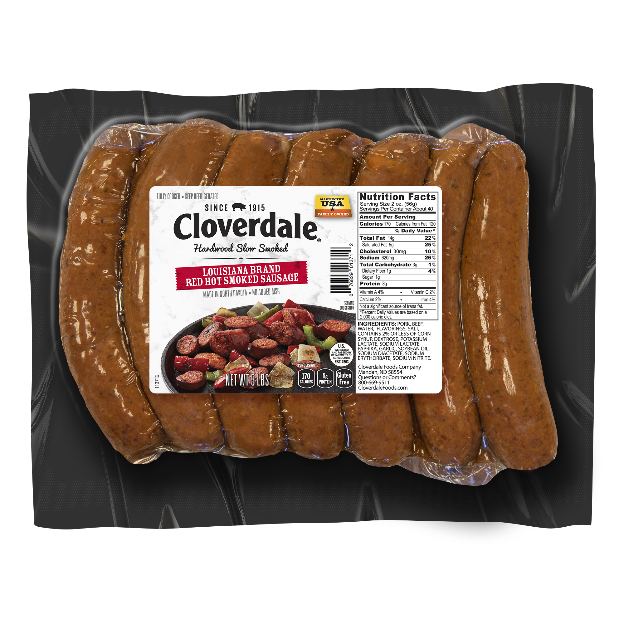 Sausage, Louisiana Brand Red Hot, Smoked product image