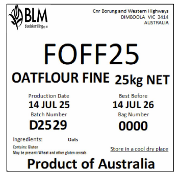 OATS FINE OAT FLOUR 25KG product image