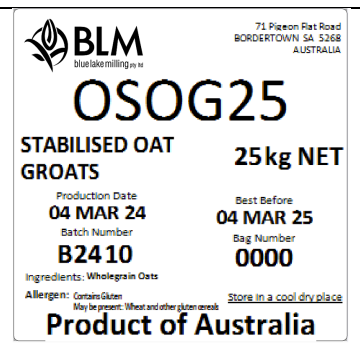 STABILISED OAT GROATS 25KG product image