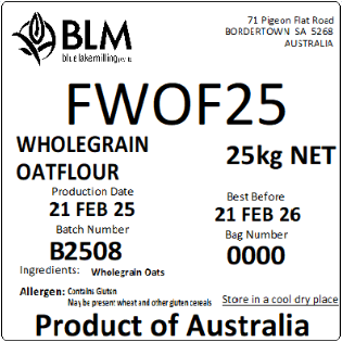 WHOLEGRAIN OAT FLOUR 25KG product image
