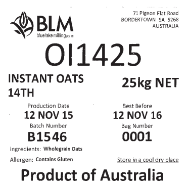 INSTANT OATS 25KG product image
