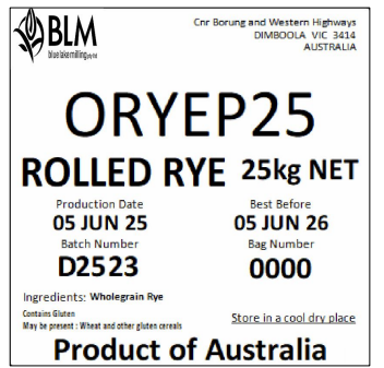 ROLLED RYE 25KG product image