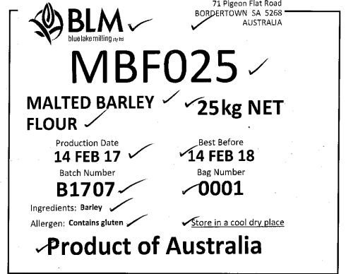 BLM MALTED BARLEY FLOUR 25KG product image