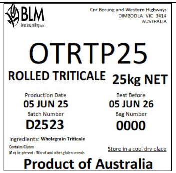ROLLED TRITICALE 25KG product image