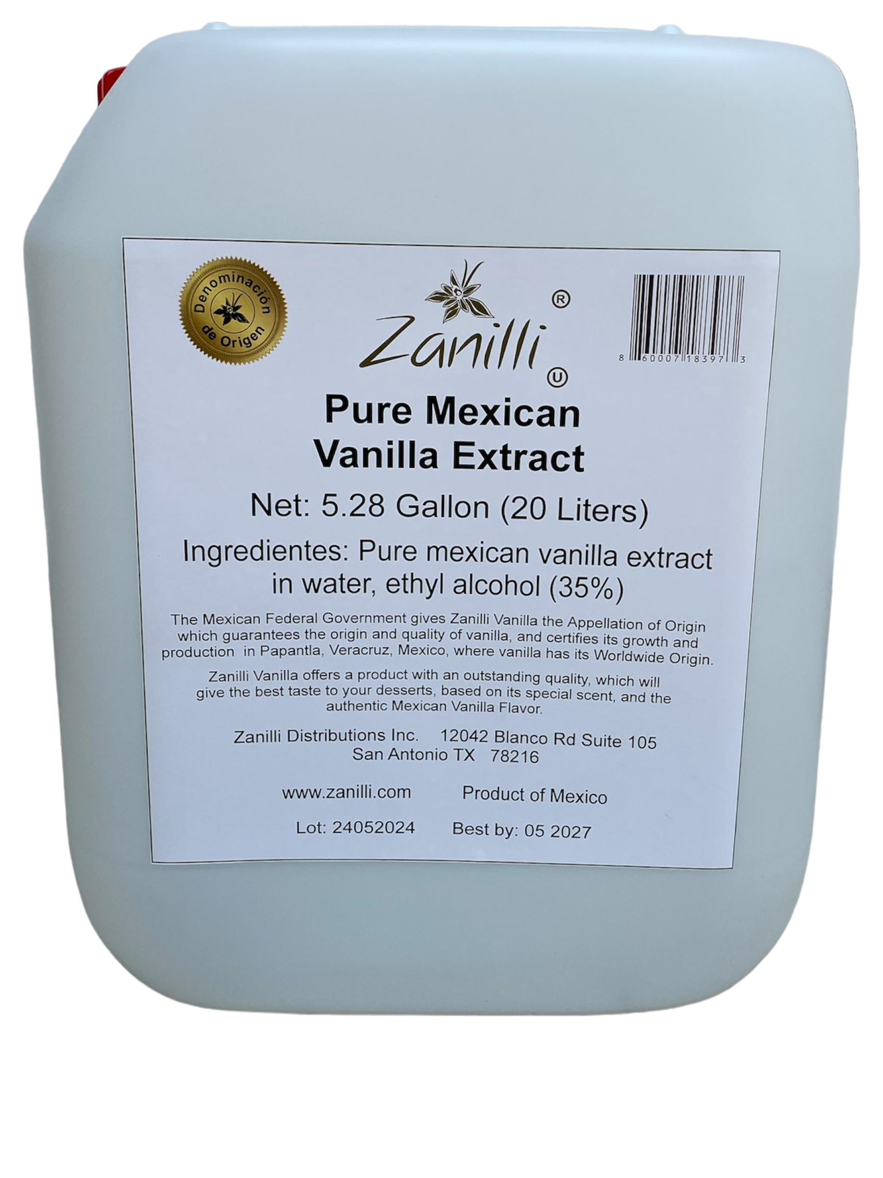 PURE MEXICAN VANILLA EXTRACT 5.28 GAL product image