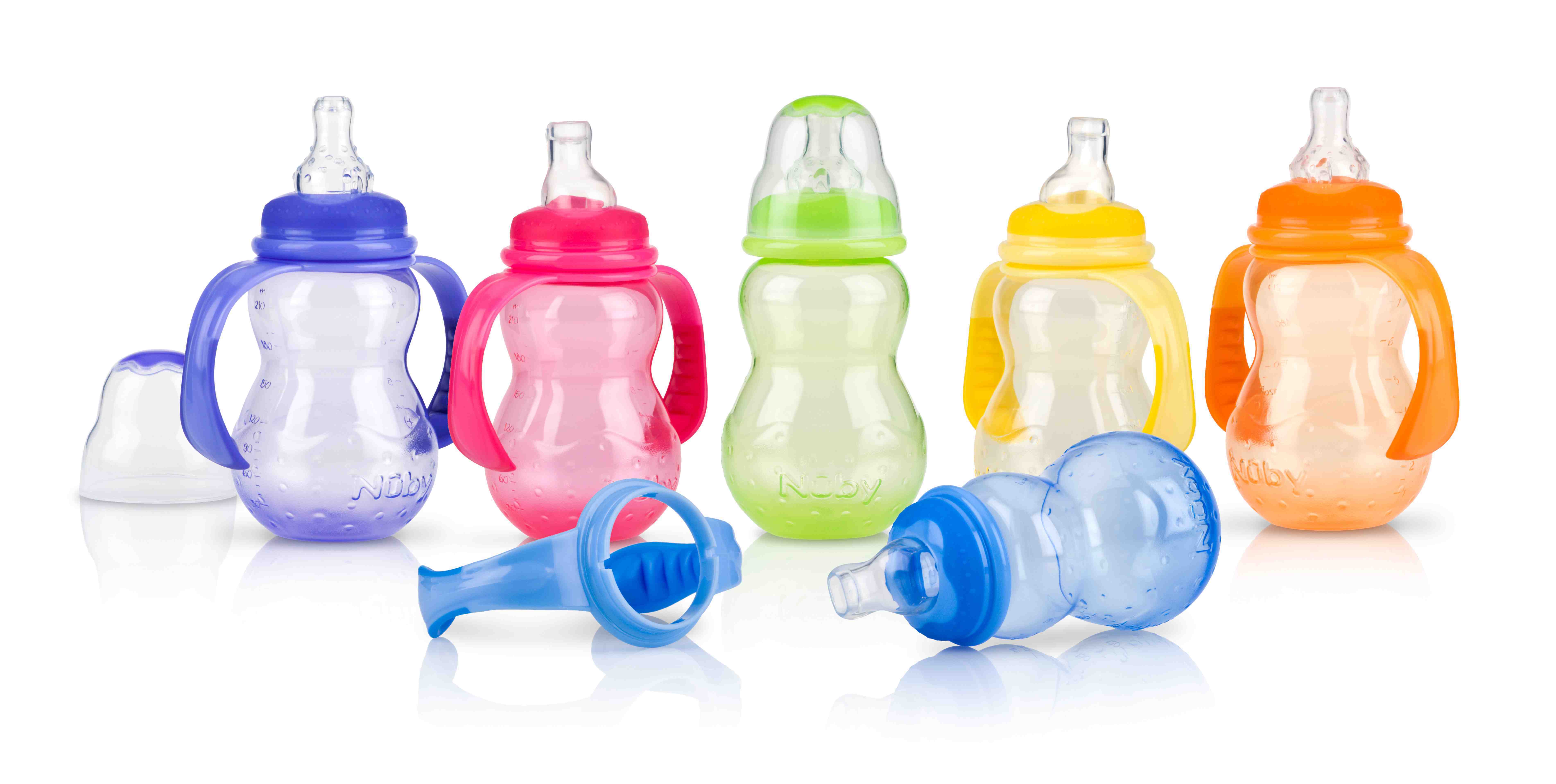 NUBY 3 STAGE BOTTLE W/HANDLES AND SPOUT product image