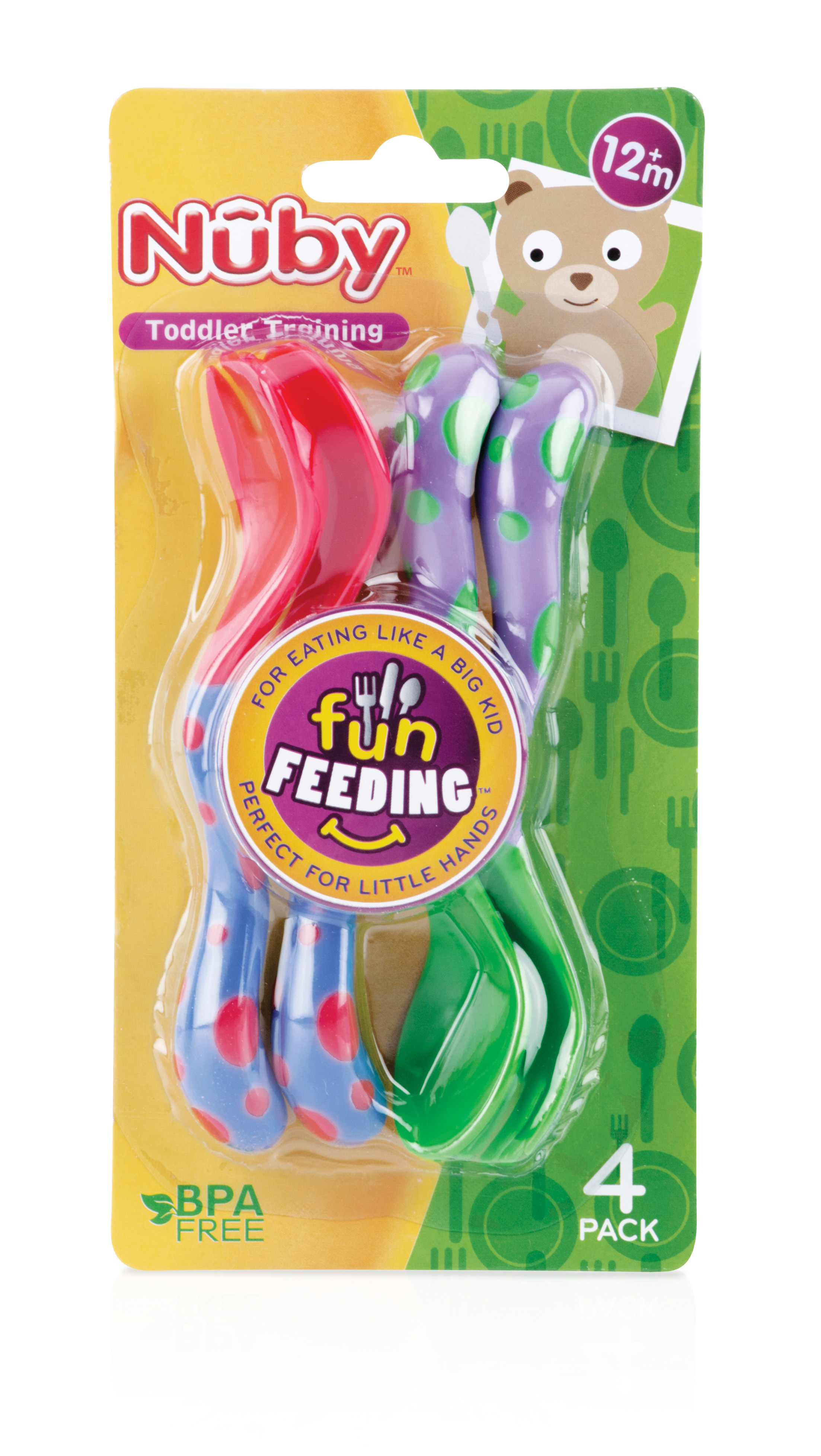 NUBY 4pk EZ GRIP SPOON/FORK SET product image