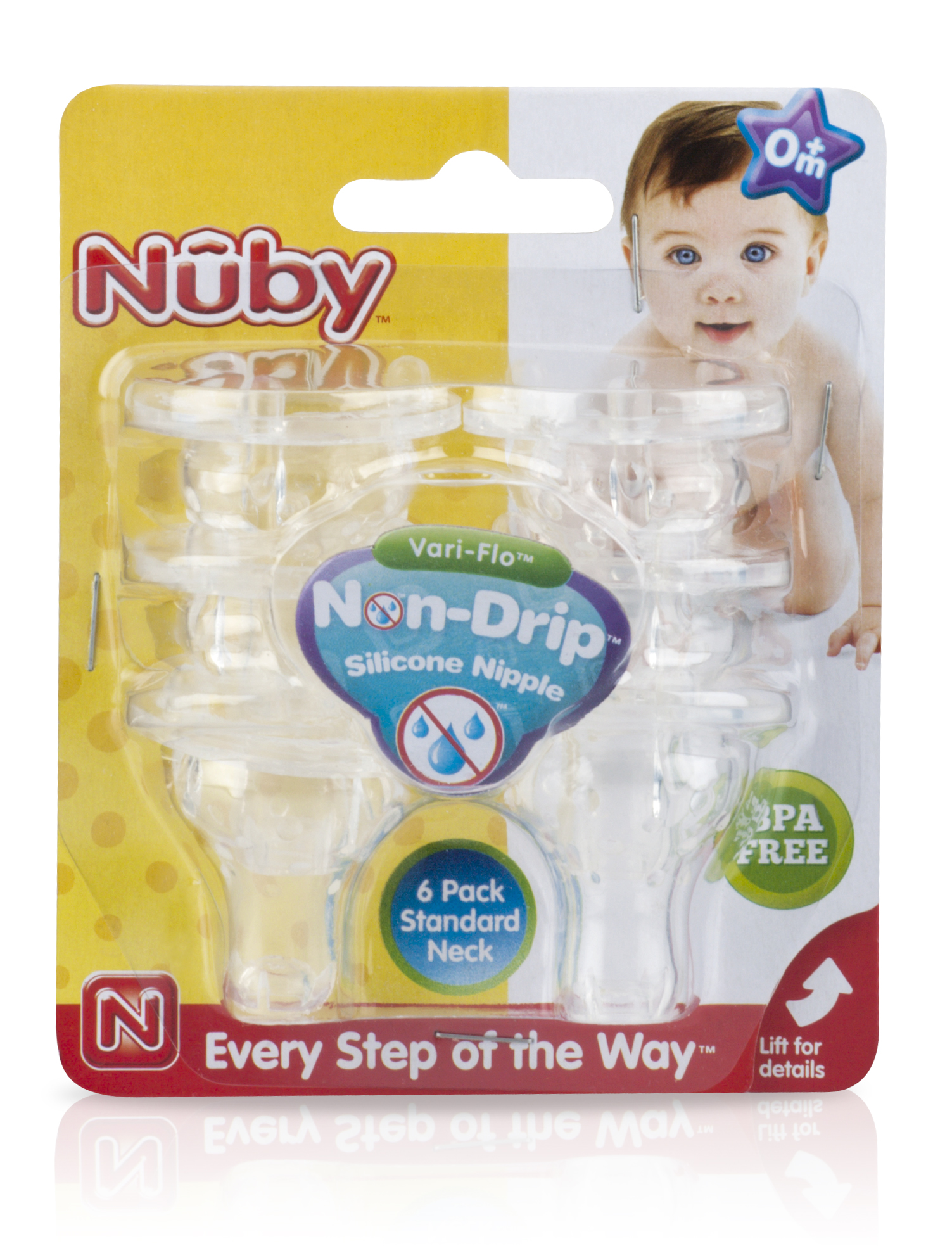 NUBY 6PK NO SPILL SILICONE NIPPLE product image