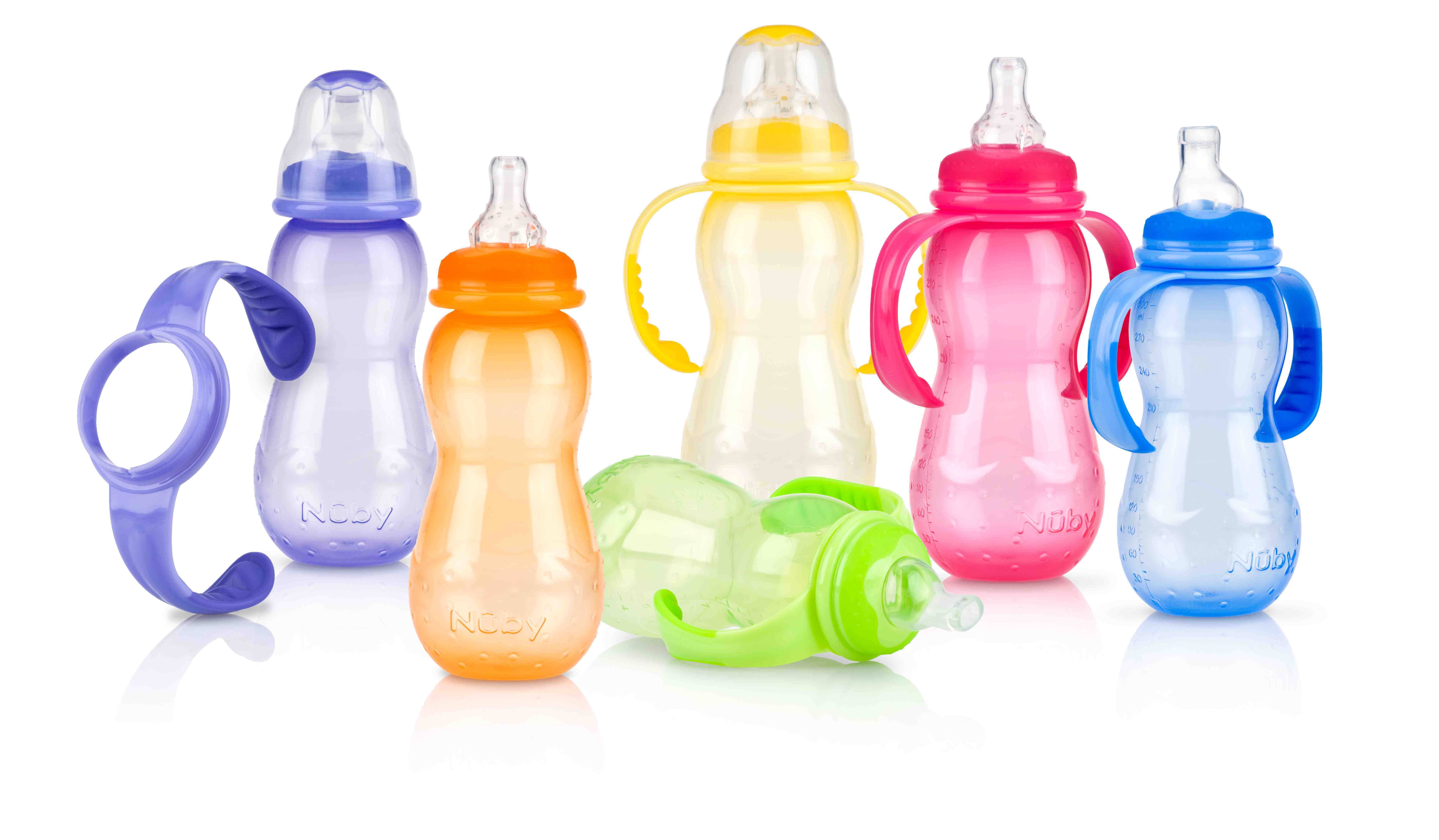 NUBY 3 STAGE BOTTLE W/HANDLES AND SPOUT product image