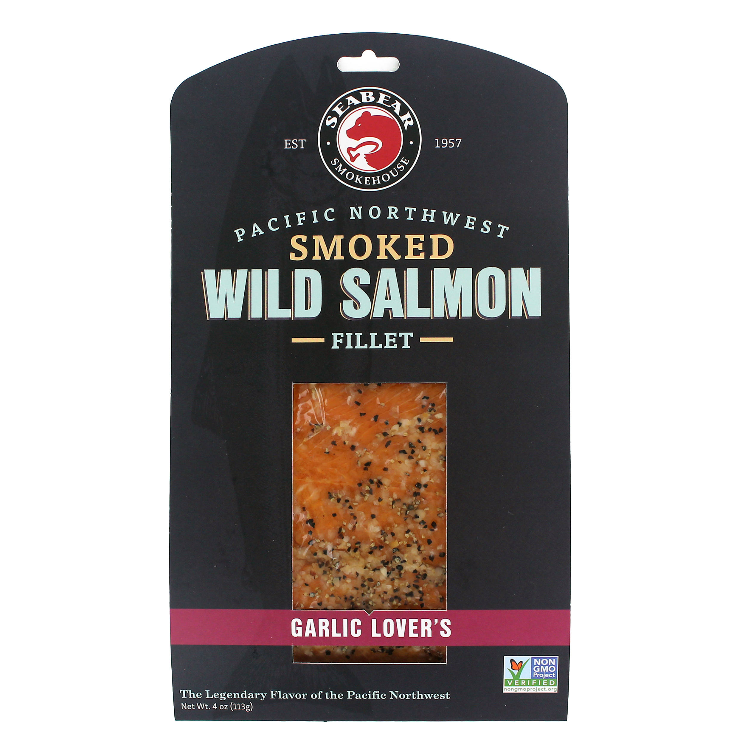 Garlic Lovers Smoked Pink Salmon 4oz product image