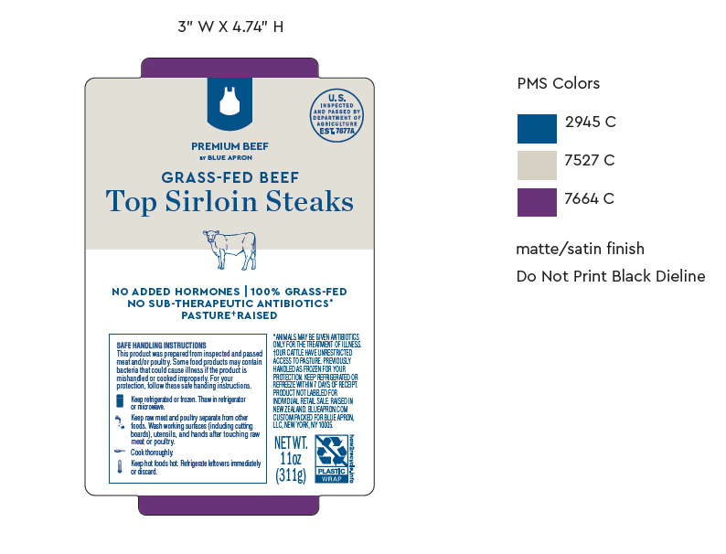 Beef 2P Bistro Steak Top Sirloin GF ABF 2x5.5oz, Rastelli product image