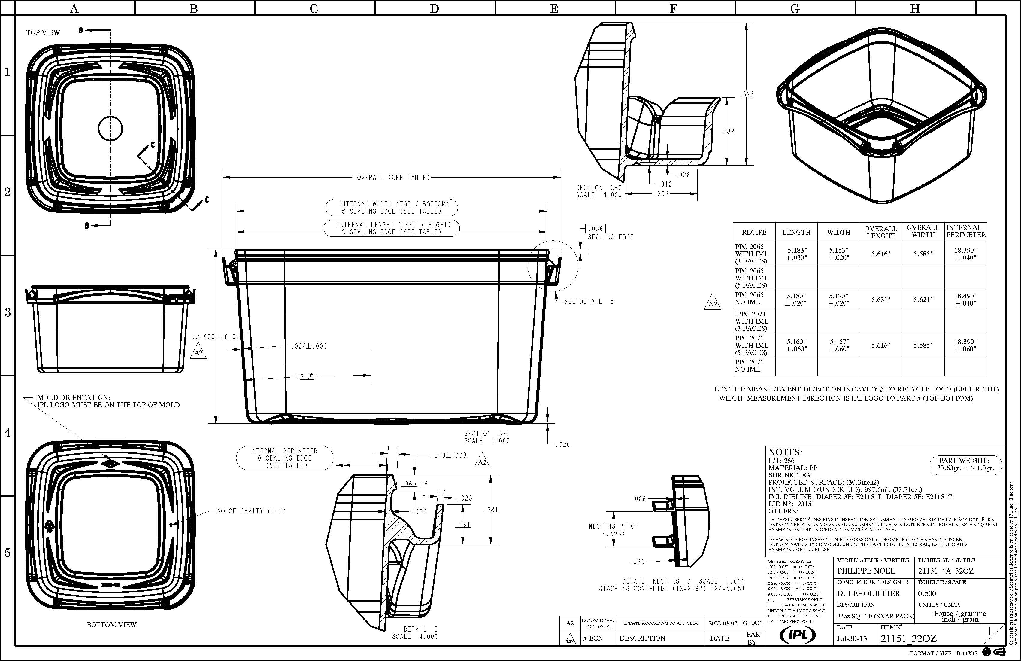 32 OZ SQUARE CONTAINER product image