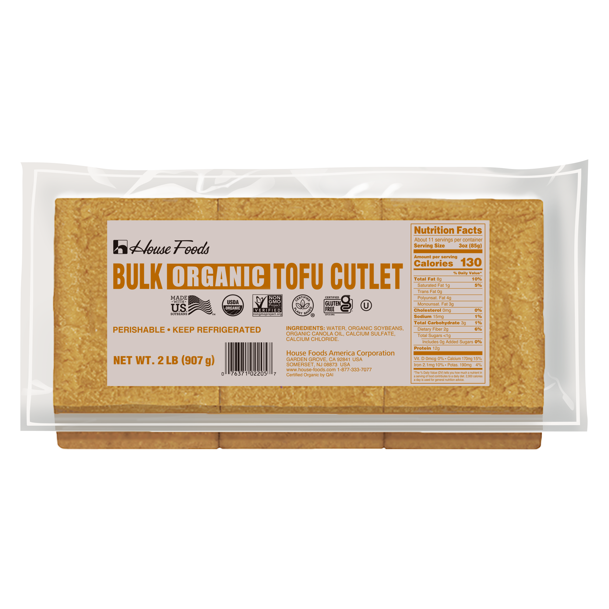 Bulk Organic Tofu Cutlet 8/2lb product image