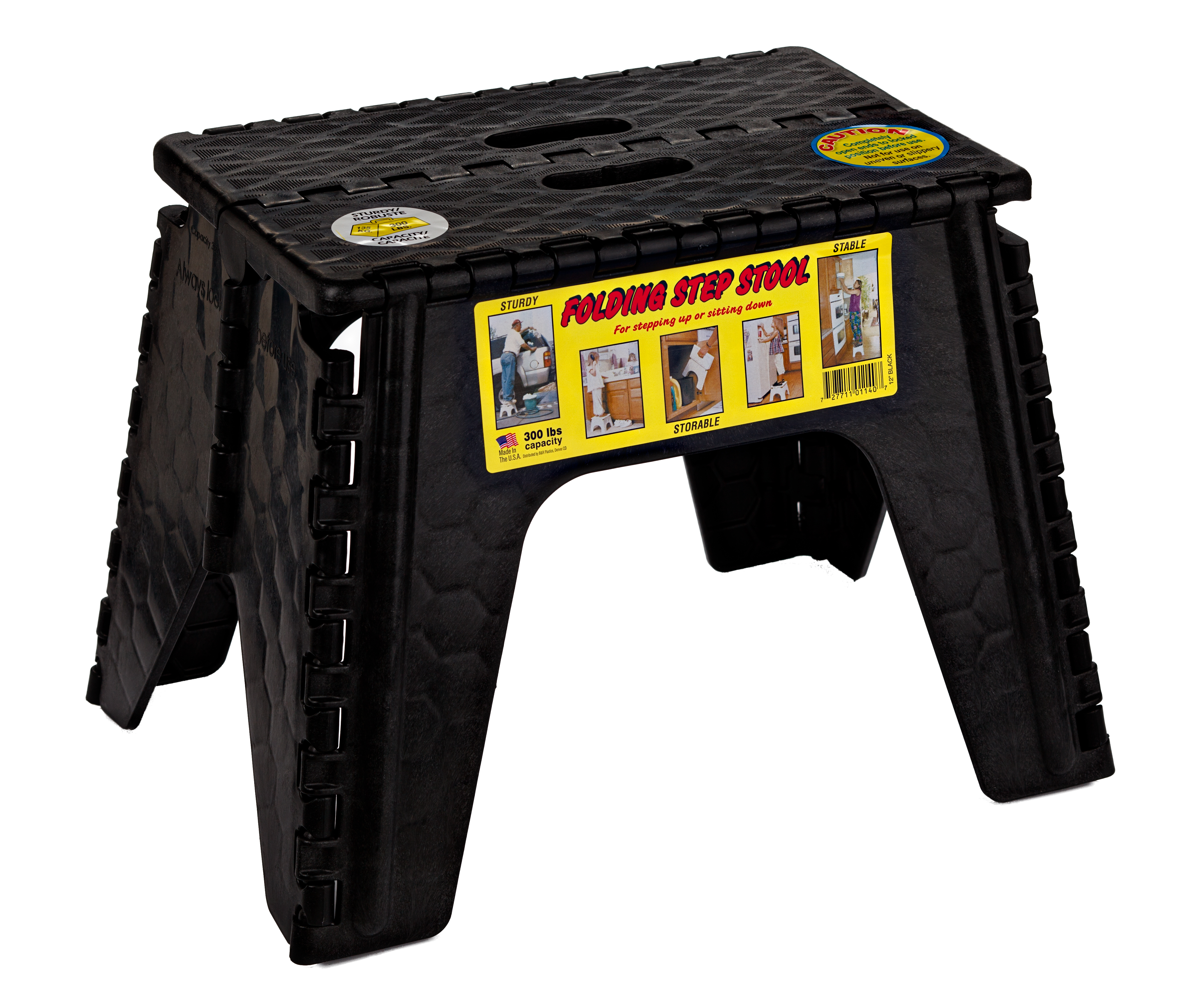 12" Folding Step Stool Black product image