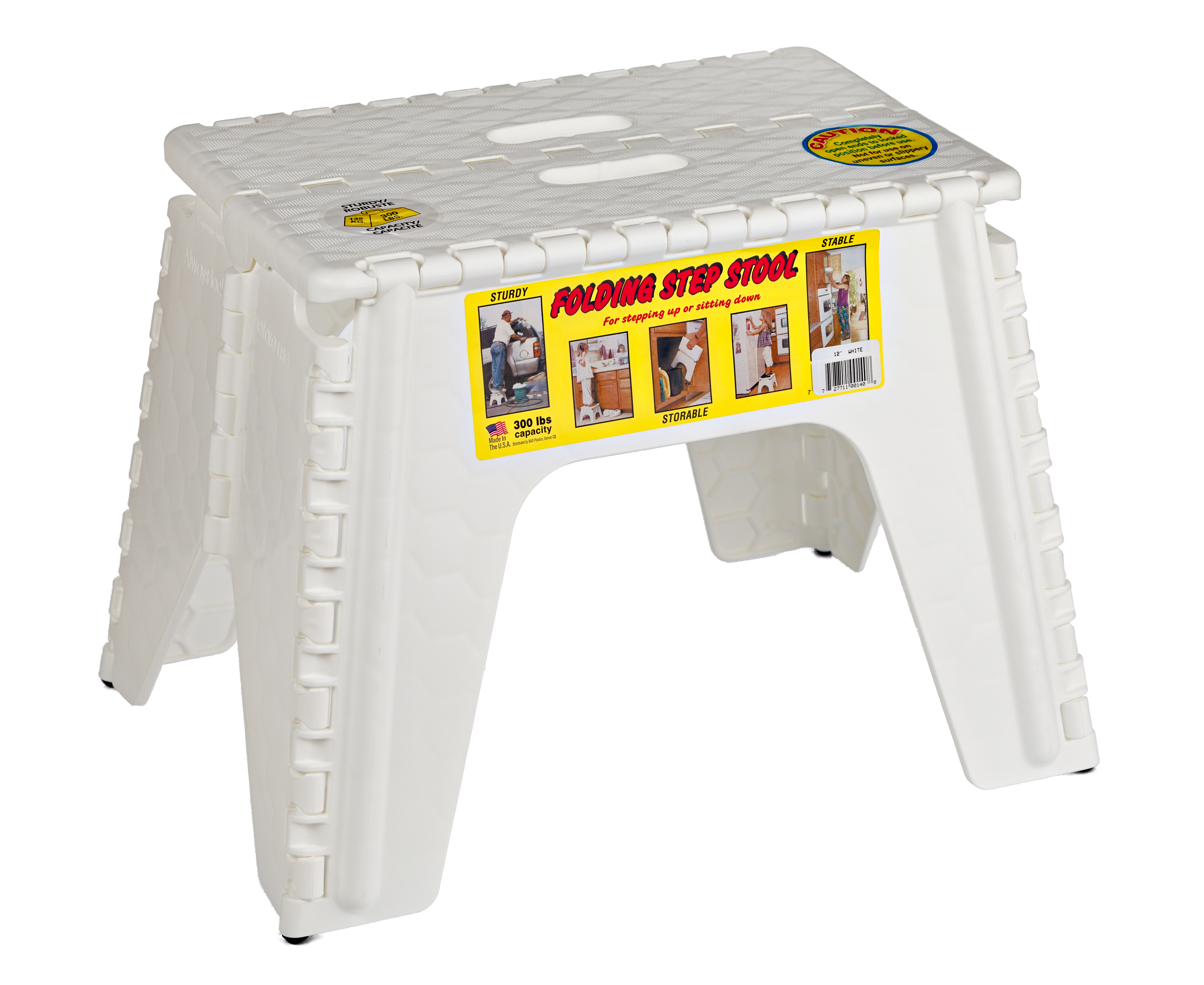 12" Folding Step Stool White product image