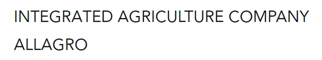 Integrated Agriculture Company Allagro logo