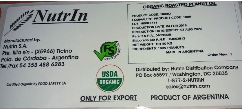 Organic Roasted Peanut Oil product image