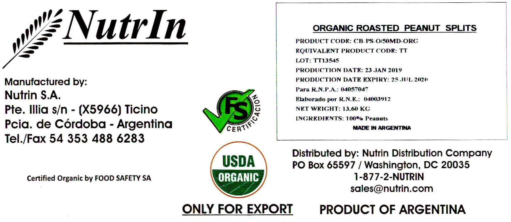 Organic Roasted Peanuts, Split product image