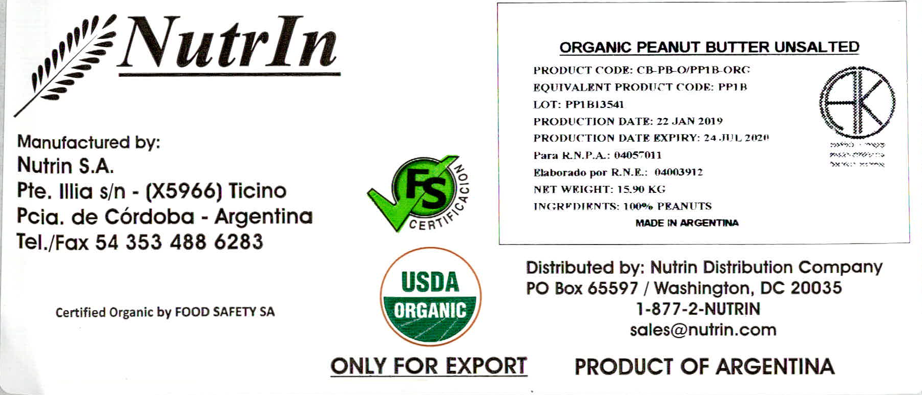 Organic Peanut Paste product image